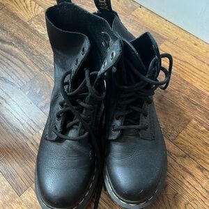 Dr. Martens Black Combat Boots with Lace-Up Design